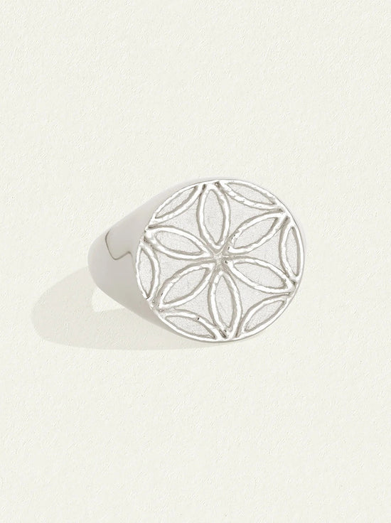 Temple of the Sun - Seed of Life Seal Ring - Silver