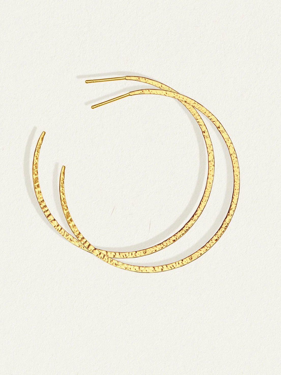 Temple of the Sun - Simple Hoop Earrings - Hammered Gold