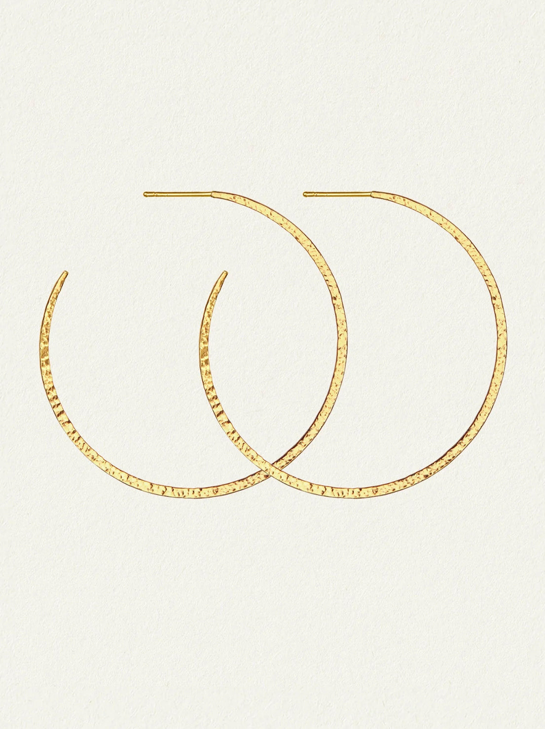 Temple of the Sun - Simple Hoop Earrings - Hammered Gold