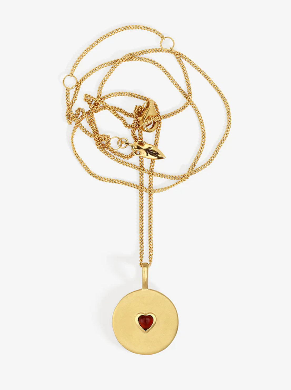 Temple of the Sun - Venus Coin Necklace - Gold / Garnet