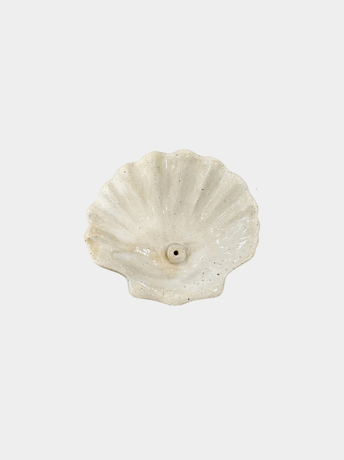 The Clay Society - Shell Incense Holder - Speckled White