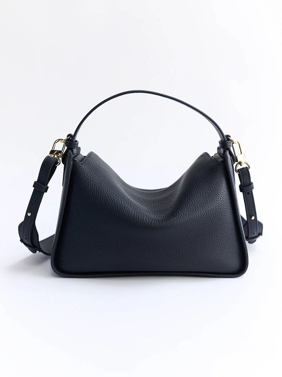 The Horse - Clementine Bag - Dark Navy Pebbled Leather with Gold