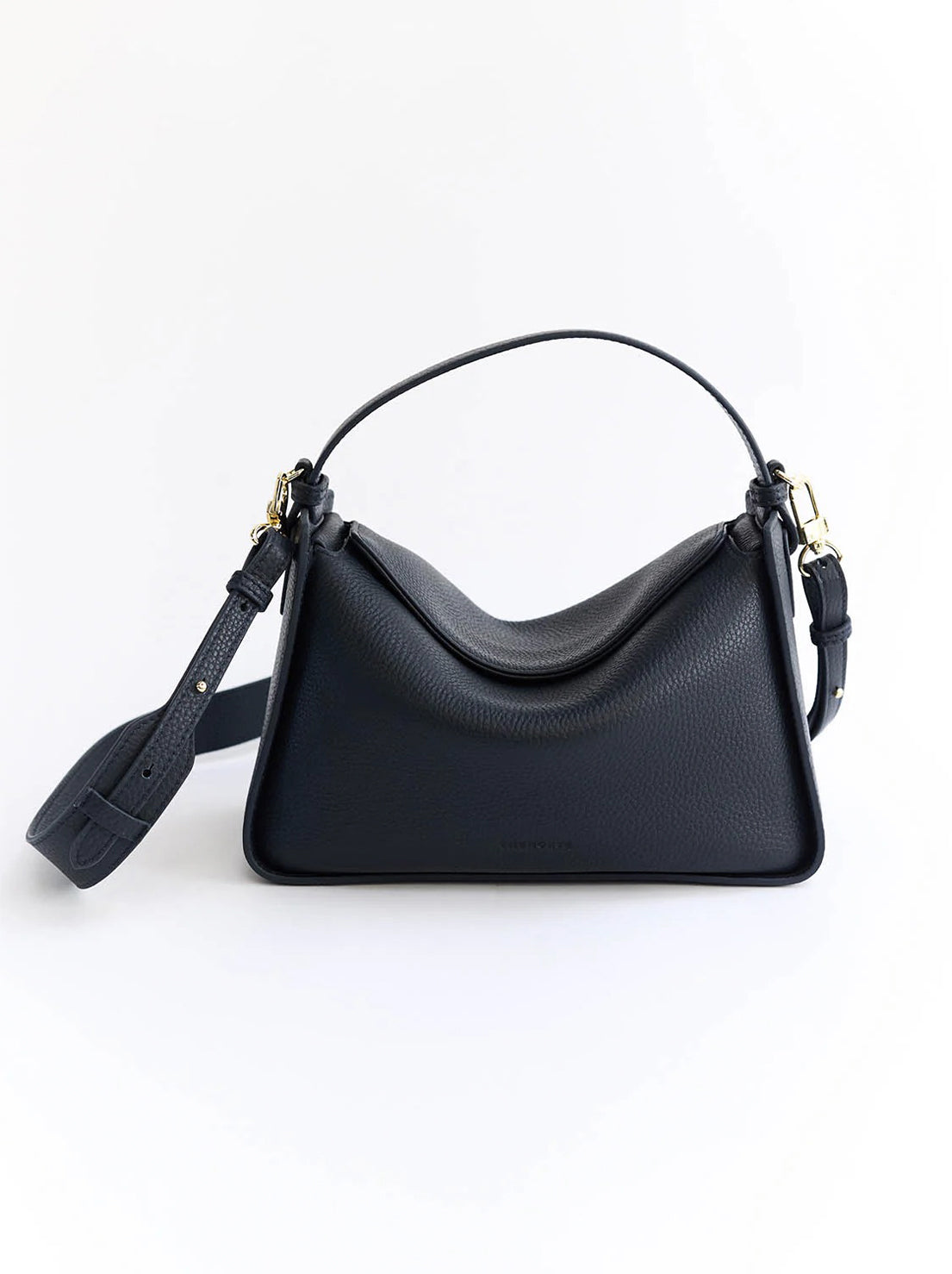 The Horse - Clementine Bag - Dark Navy Pebbled Leather with Gold