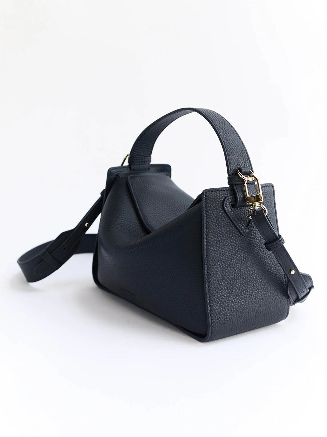 The Horse - Clementine Bag - Dark Navy Pebbled Leather with Gold