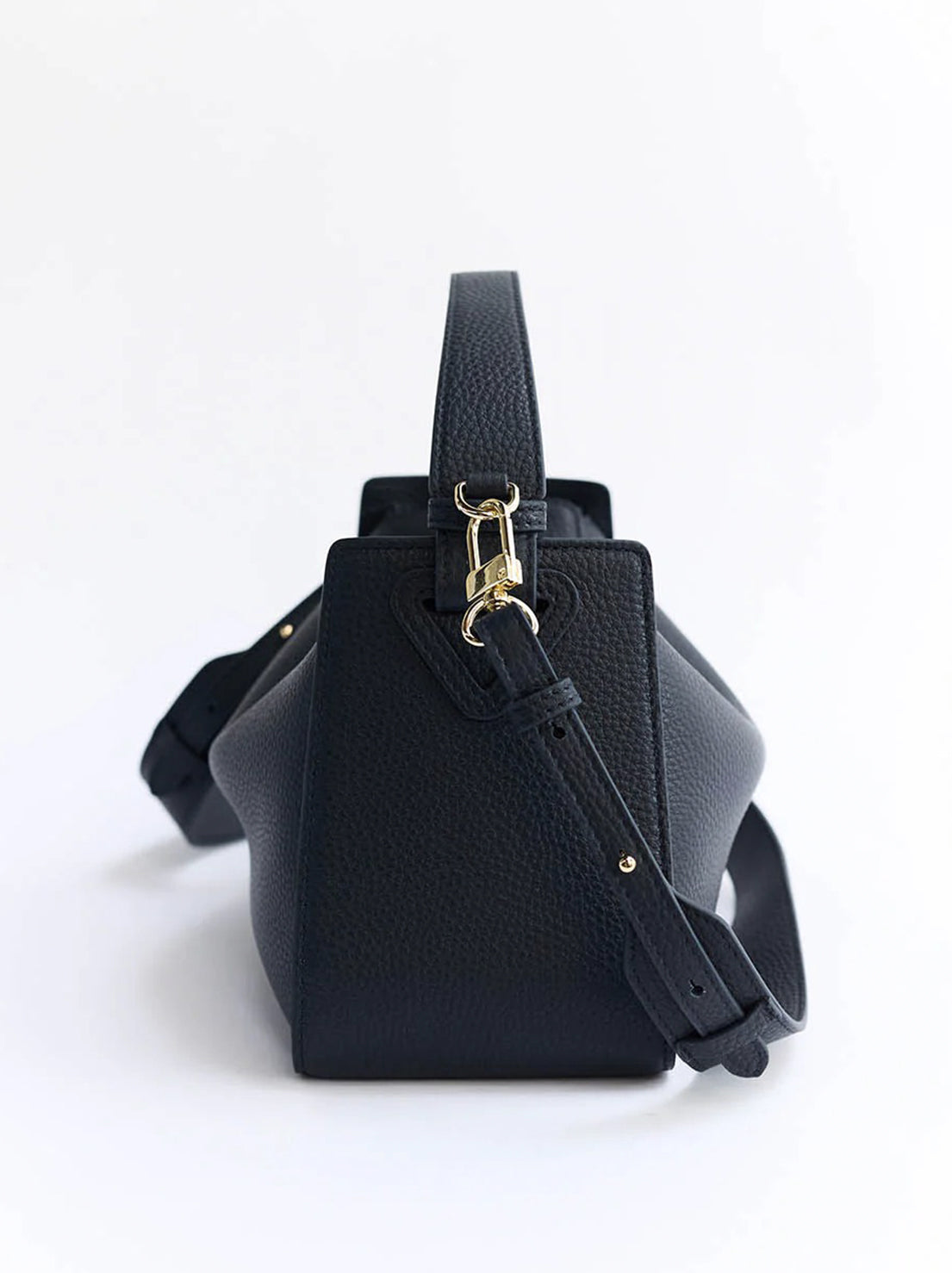 The Horse - Clementine Bag - Dark Navy Pebbled Leather with Gold