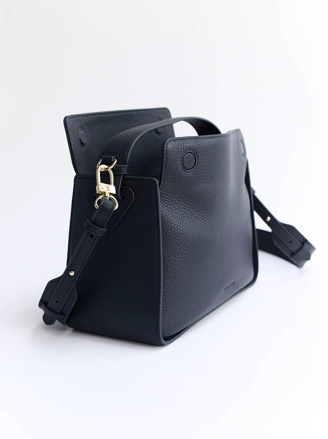 The Horse - Clementine Bag - Dark Navy Pebbled Leather with Gold