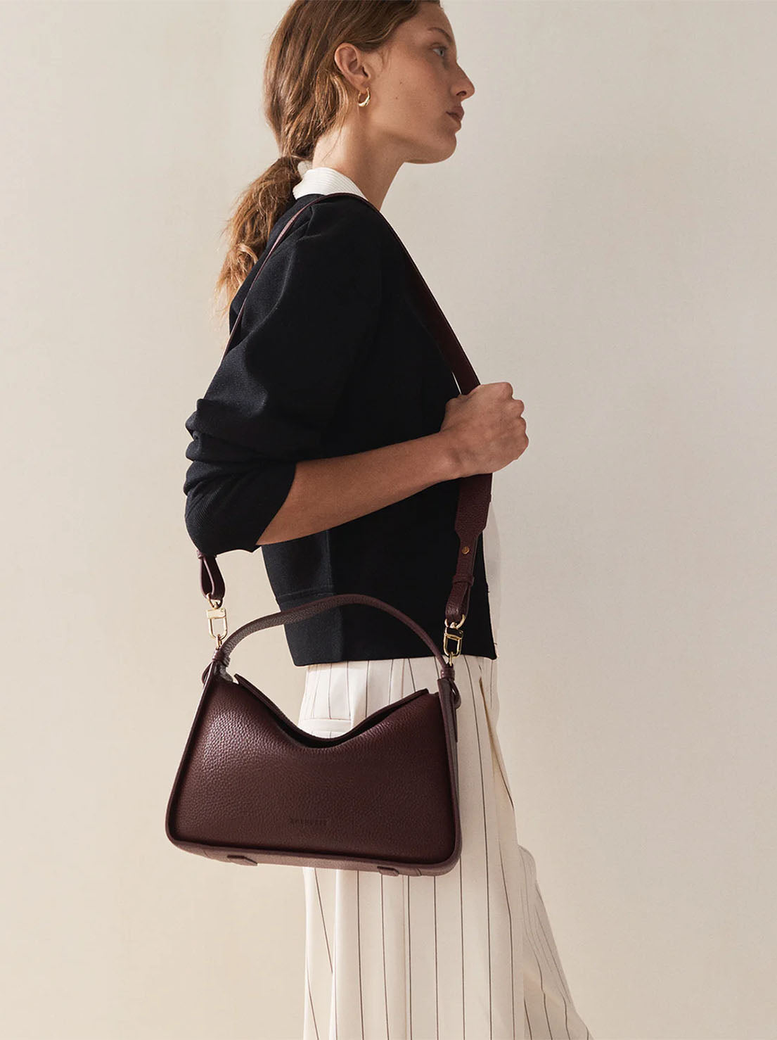 The Horse - Clementine Bag - Plum Leather with Gold