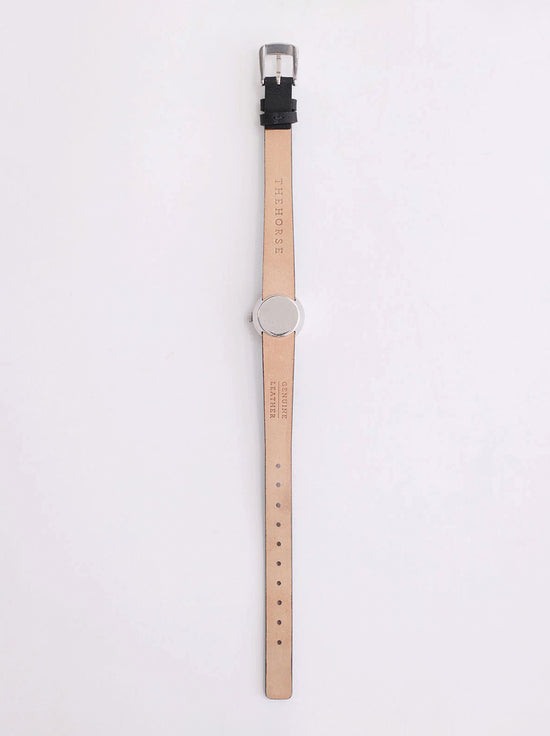 The Horse - The Dot Watch - Polished Silver / White Dial / Black Leather