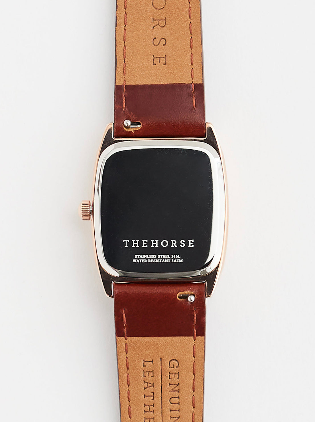 The Horse - The Dress Watch - Rose Gold / White Dial / Walnut Leather