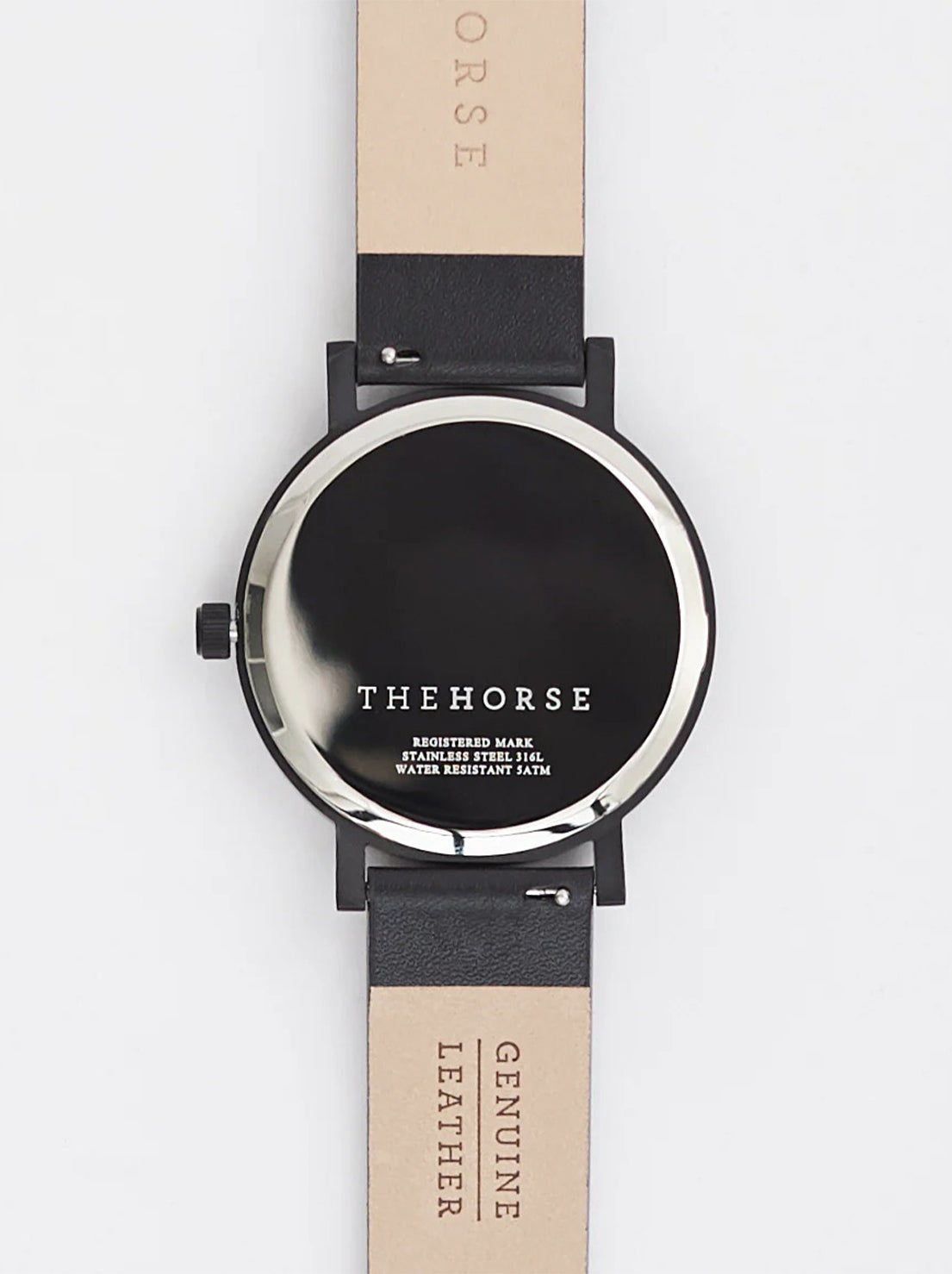 The Horse - The Original Watch - Matte Black / Black Dial / Rose Gold Indexing / Black Leather Strap