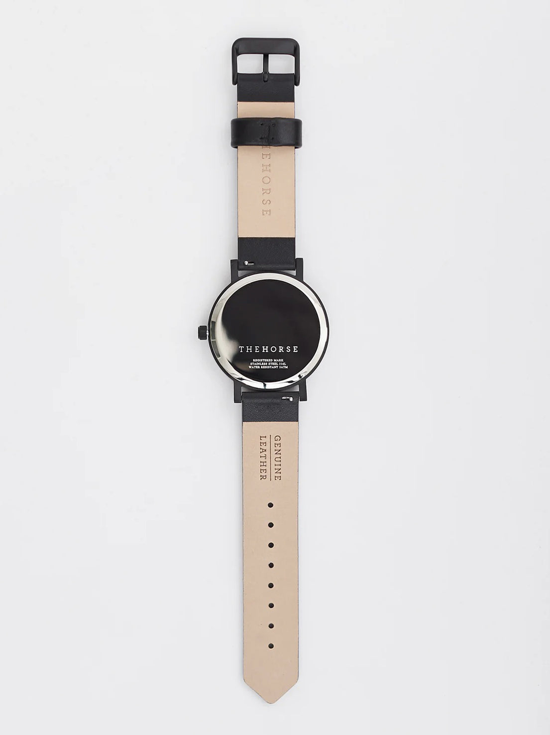 The Horse - The Original Watch - Matte Black / Black Dial / Rose Gold Indexing / Black Leather Strap