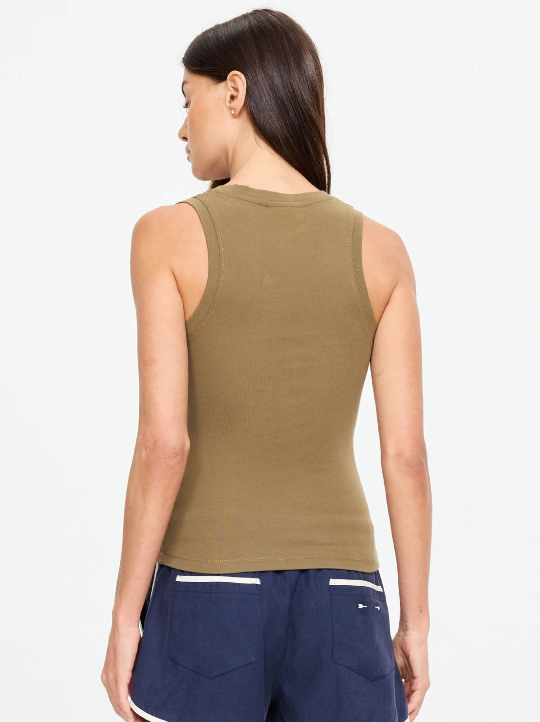 The Upside - Abby V Neck Tank Top - Olive