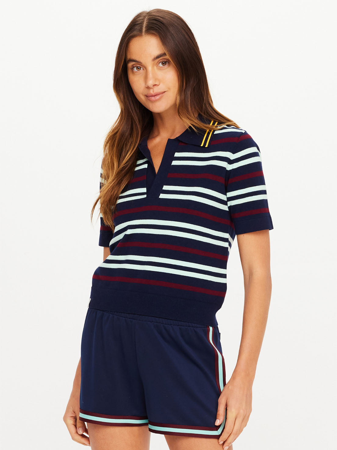 The Upside - Archie Collared Knit Polo - Stripe