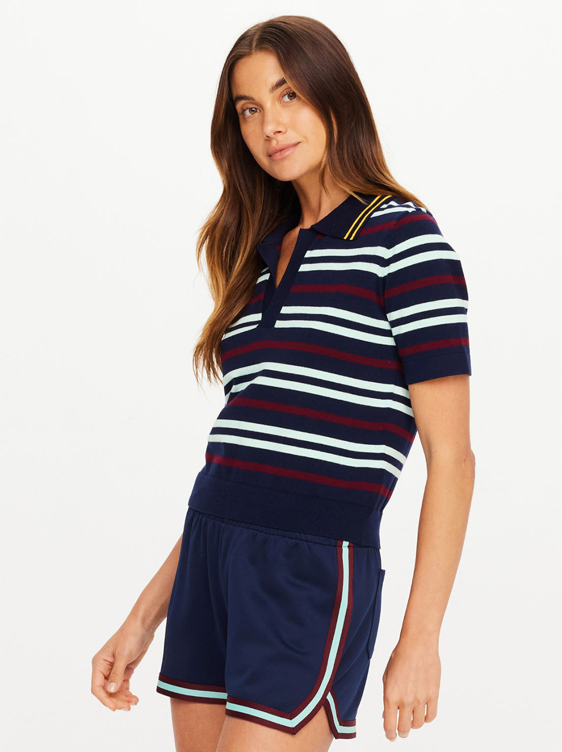 The Upside - Archie Collared Knit Polo - Stripe