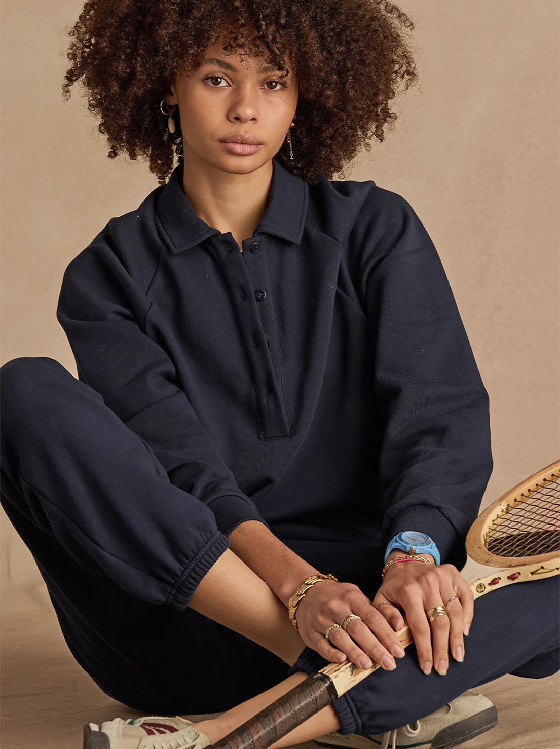 The Upside - Collared Elle Polo - Black