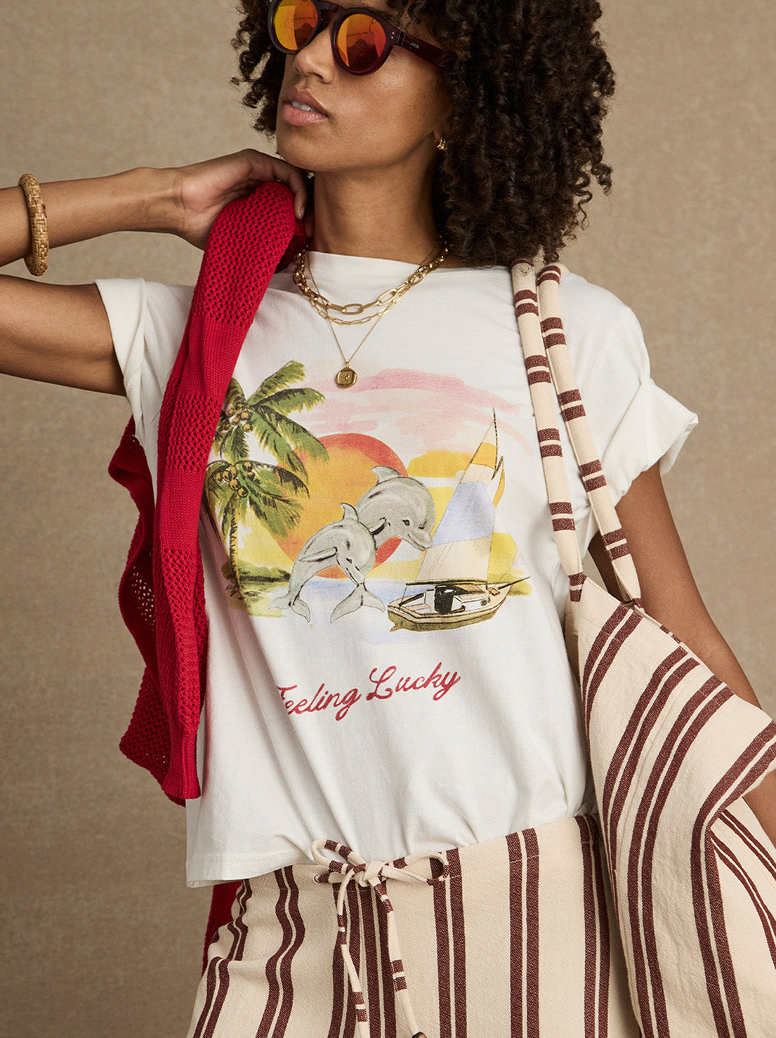 The Upside - Feeling Lucky Jodhi Tee - Creme