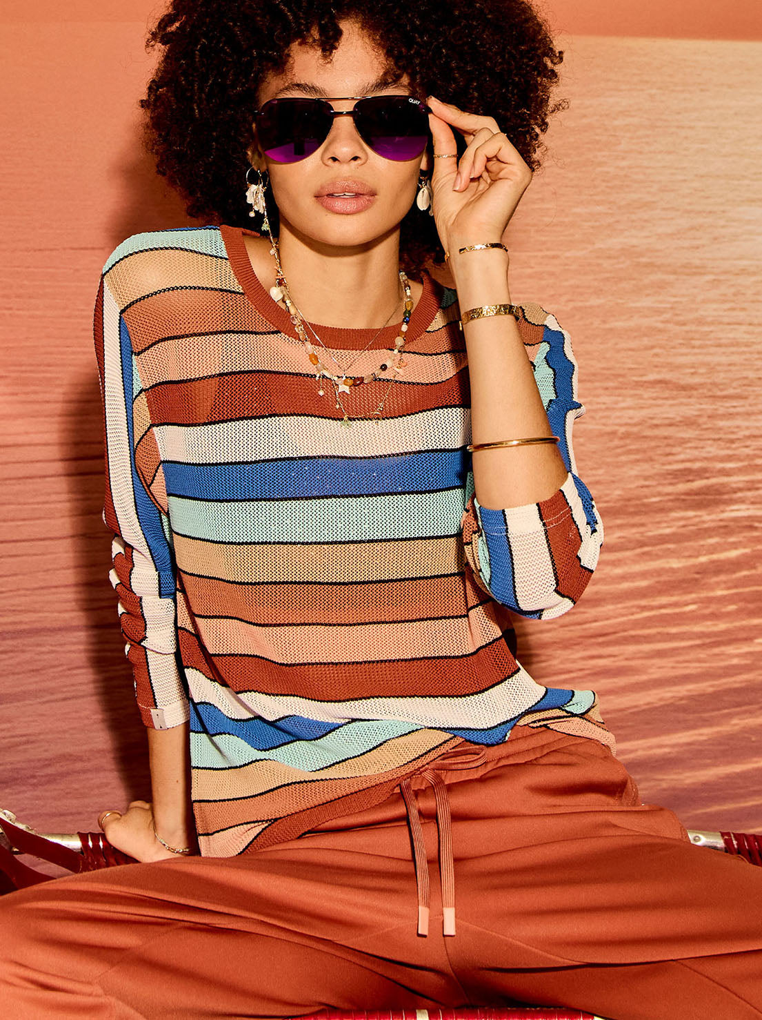 The Upside - Iza Milla Long Sleeve Knit - Stripe