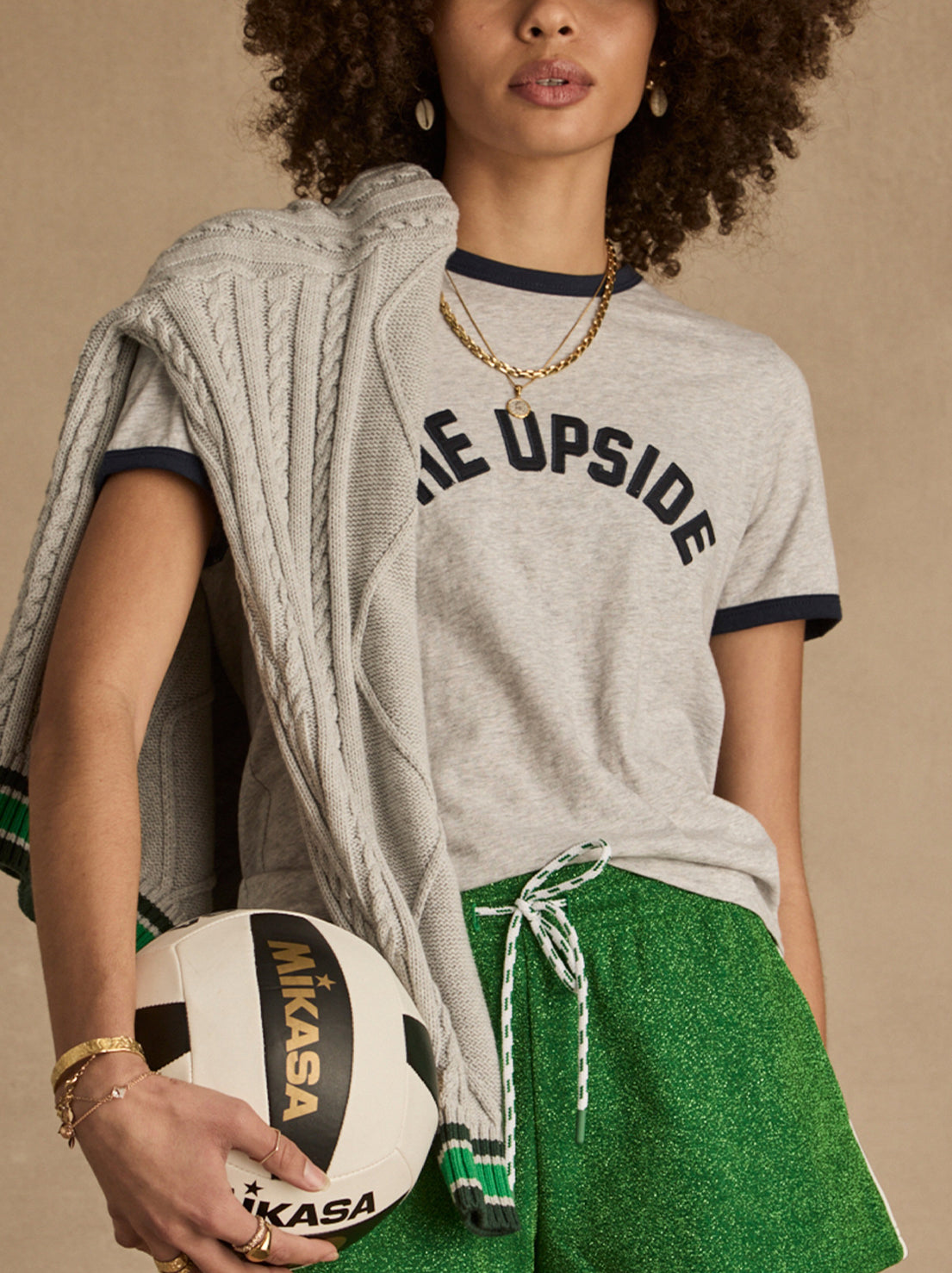 The Upside - Jarama Joy Tee - Grey Marle