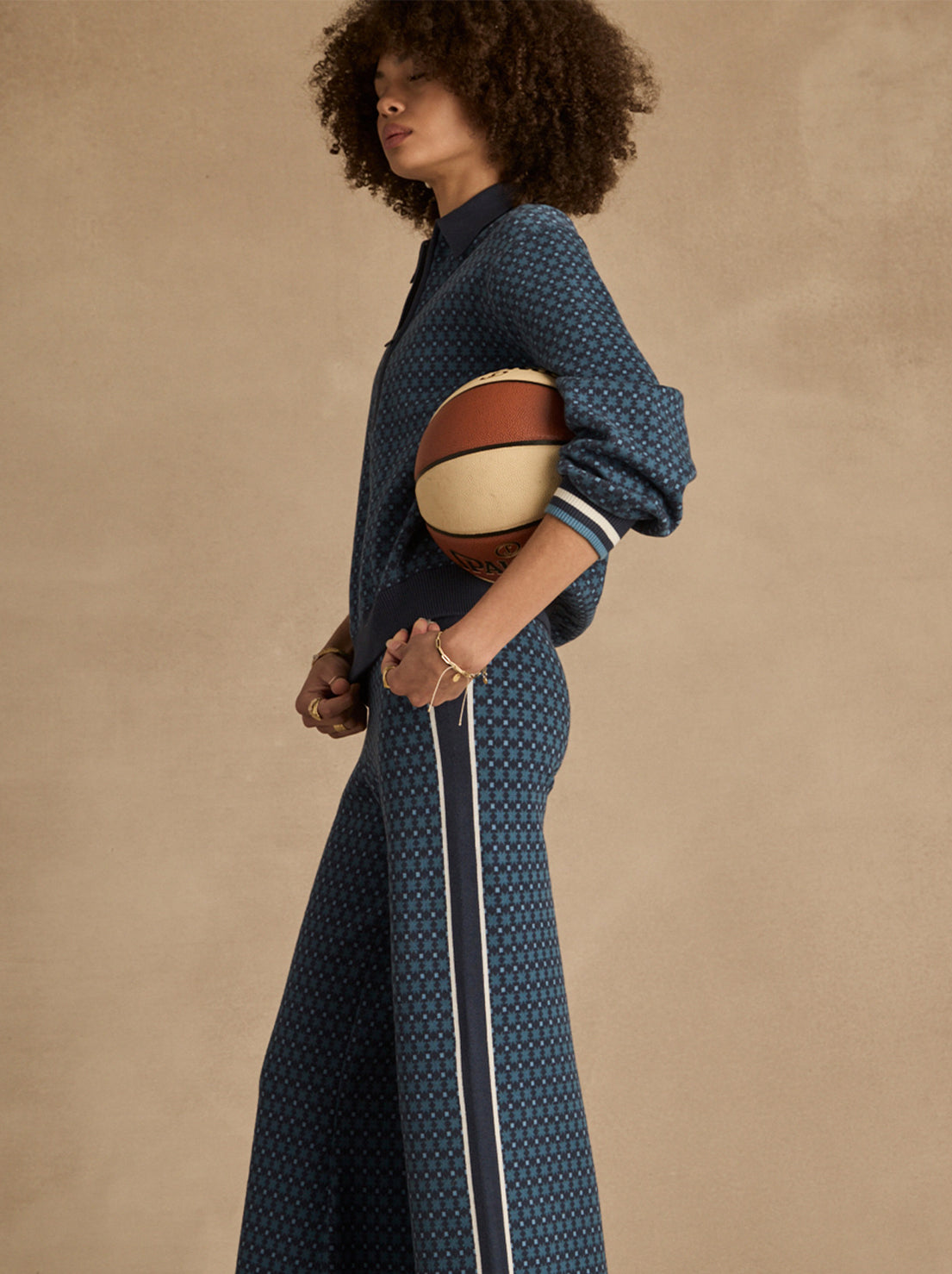 The Upside - Lumiere Zane Knit Collared Top - Blue