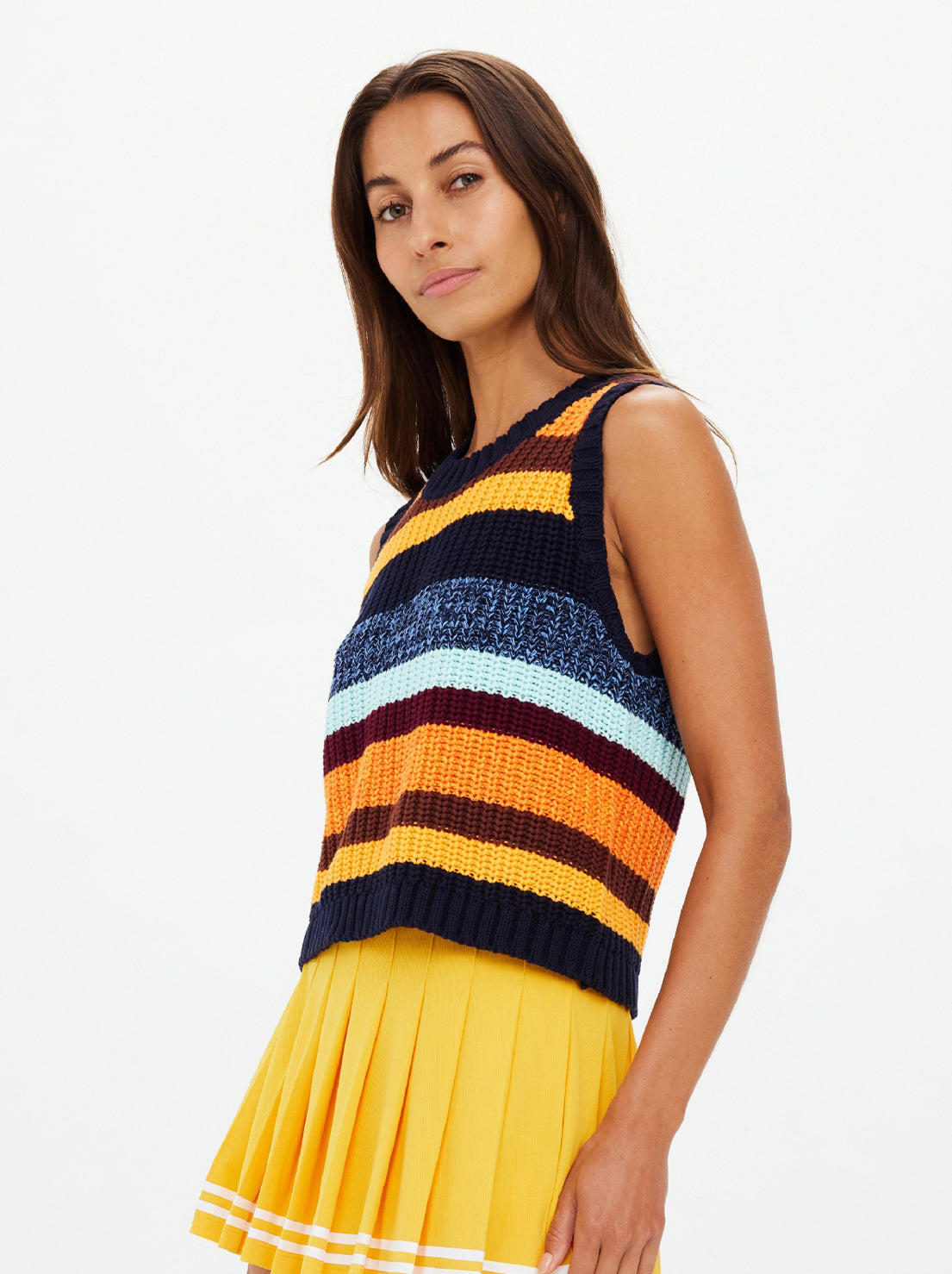 The Upside - Nelson Knit Crop Vest - Stripe