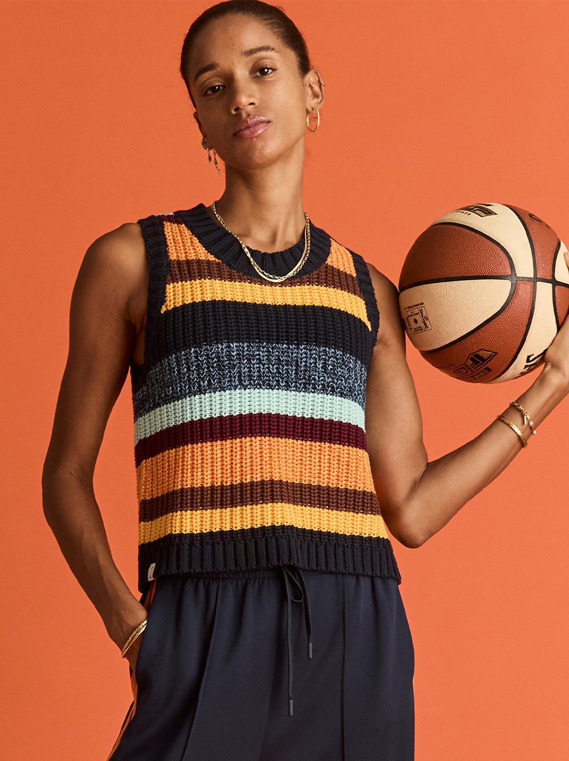 The Upside - Nelson Knit Crop Vest - Stripe