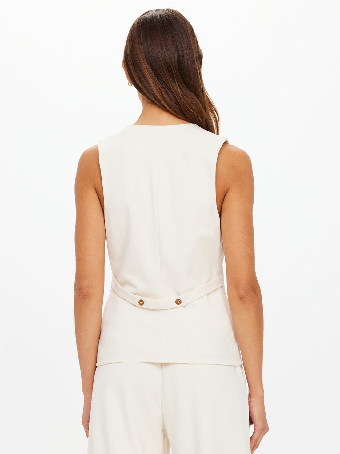 The Upside - Orion Jackie V Neck Waistcoat - Pinstripe