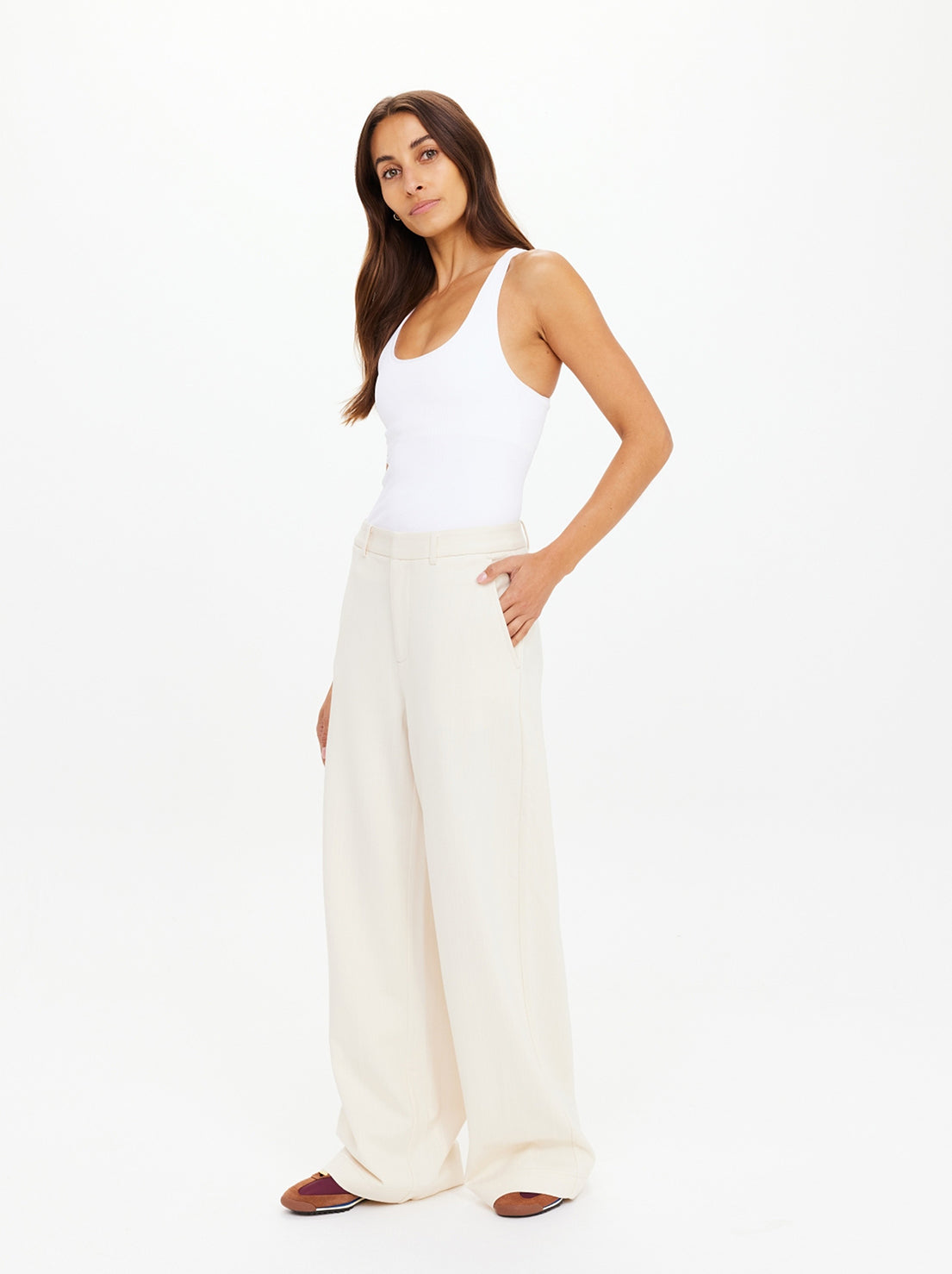 The Upside - Orion Mira Wide Leg Pant - Pinstripe