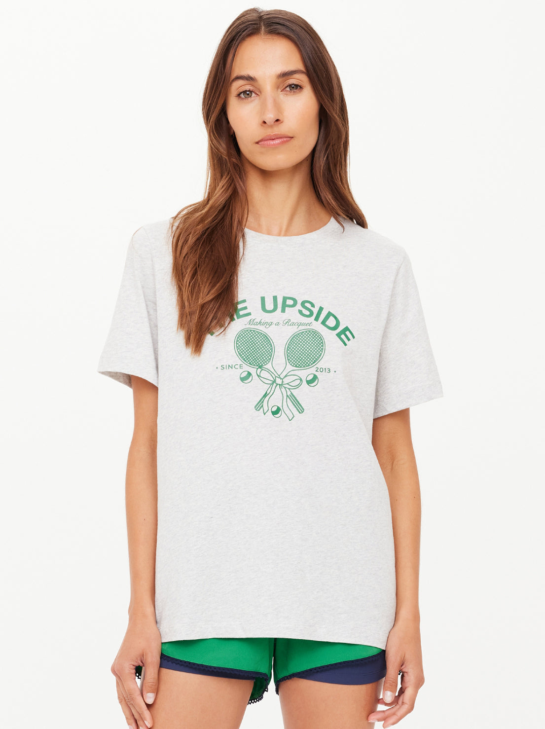 The Upside - Racquet Casey Tee - Grey Marle