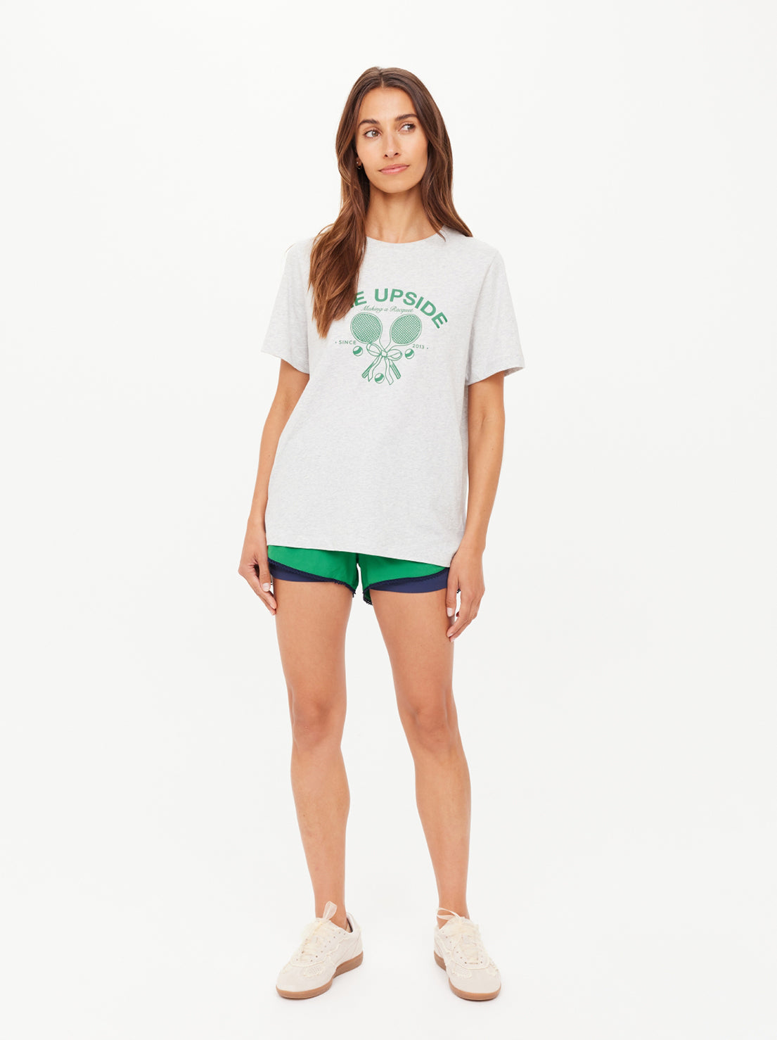 The Upside - Racquet Casey Tee - Grey Marle
