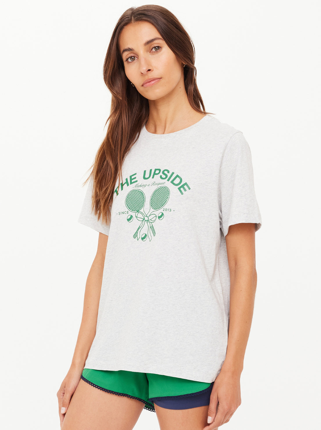 The Upside - Racquet Casey Tee - Grey Marle