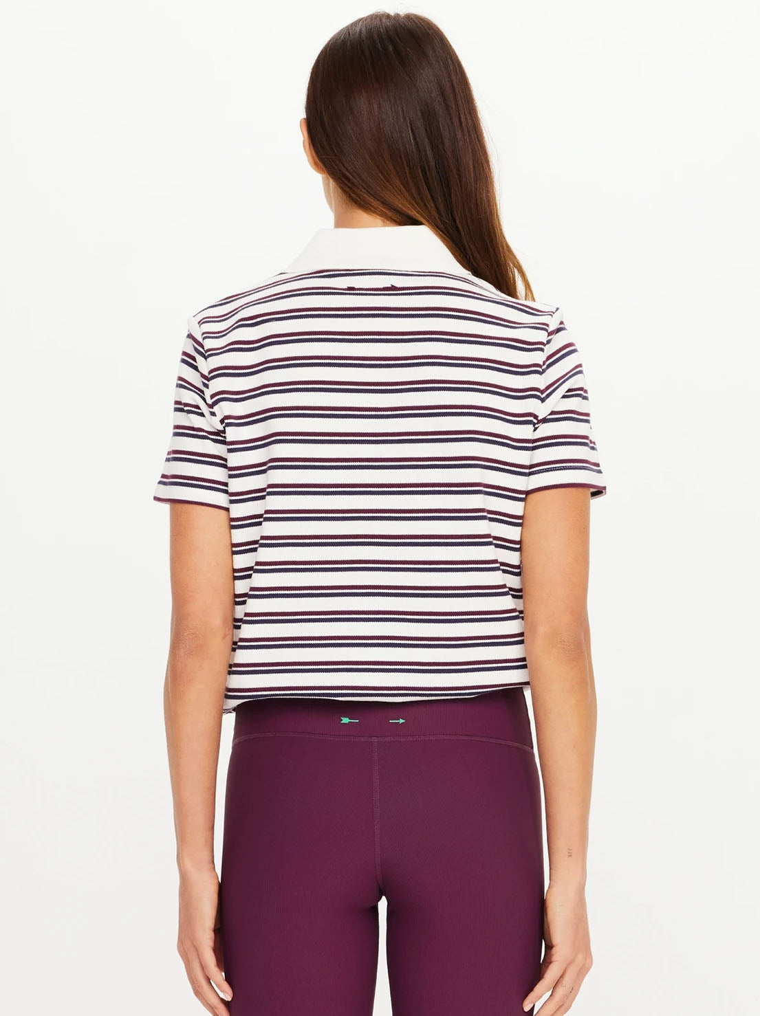 The Upside - Sophie Cropped Polo Shirt - Stripe
