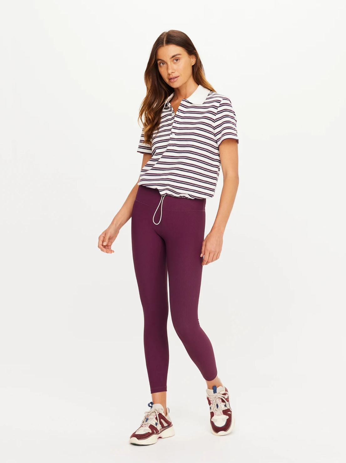 The Upside - Sophie Cropped Polo Shirt - Stripe