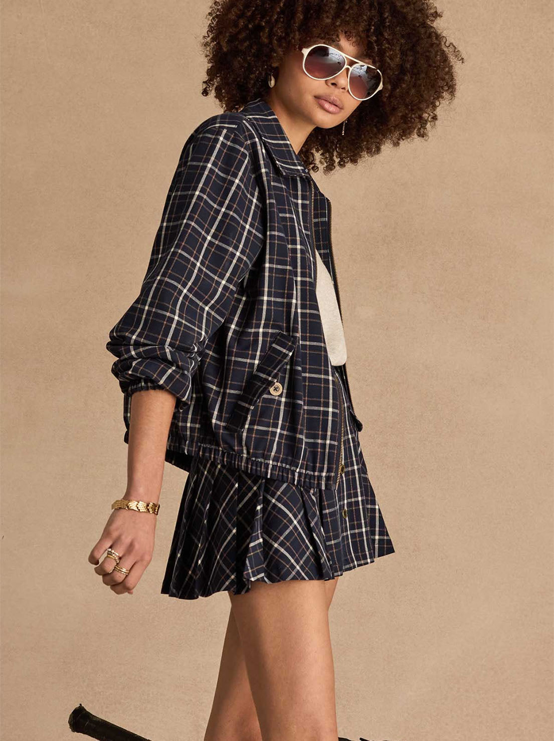 The Upside - Valencia Jones Pleated Skirt - Check