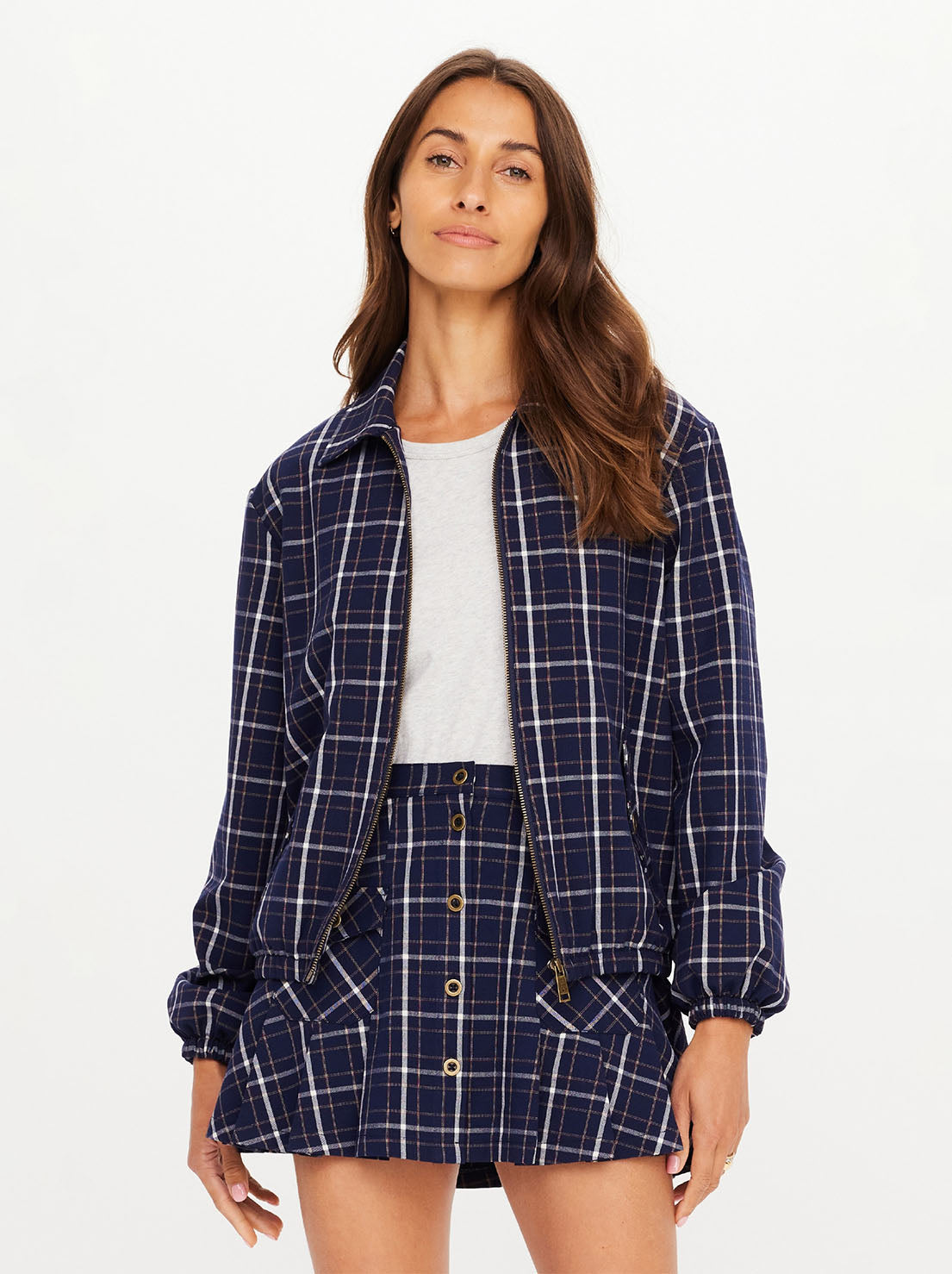 The Upside - Valencia Lexi Collared Jacket - Check