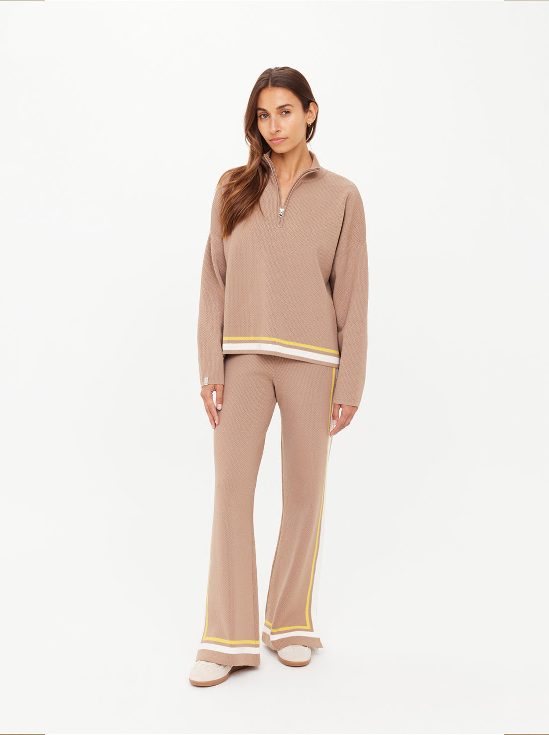 The Upside - Veneto Carter Knit Zip Top - Mocha