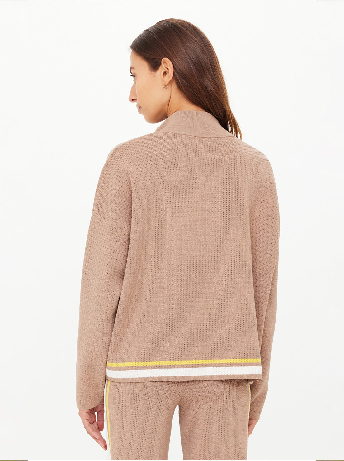 The Upside - Veneto Carter Knit Zip Top - Mocha