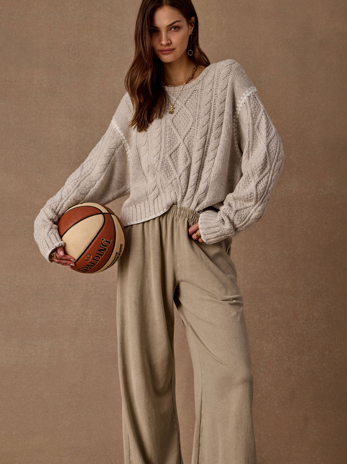 The Upside - Xanthe Crew Neck Knit Sweater - Cream