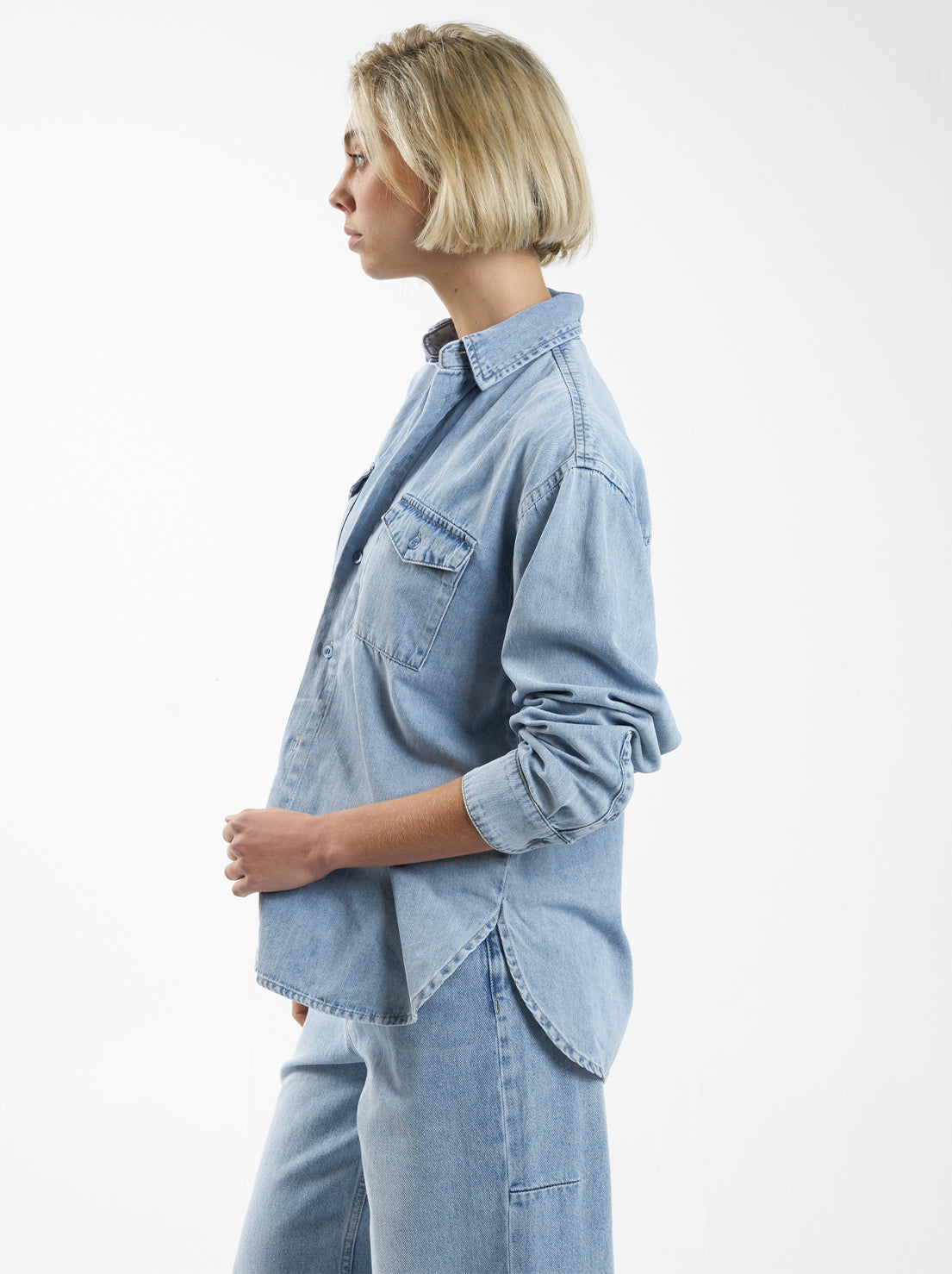 Thrills - Adrian Denim Shirt - Endless Blue