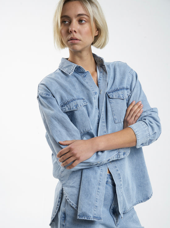 Thrills - Adrian Denim Shirt - Endless Blue