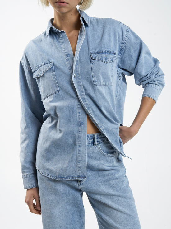 Thrills - Adrian Denim Shirt - Endless Blue