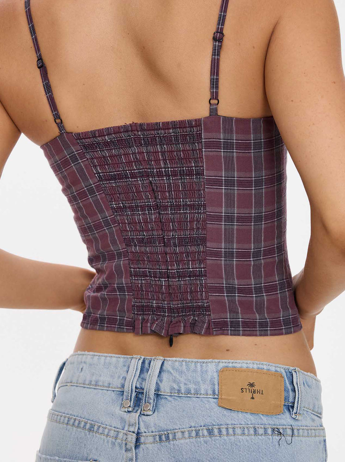 Thrills - Almighty Check Top - Vintage Mauve