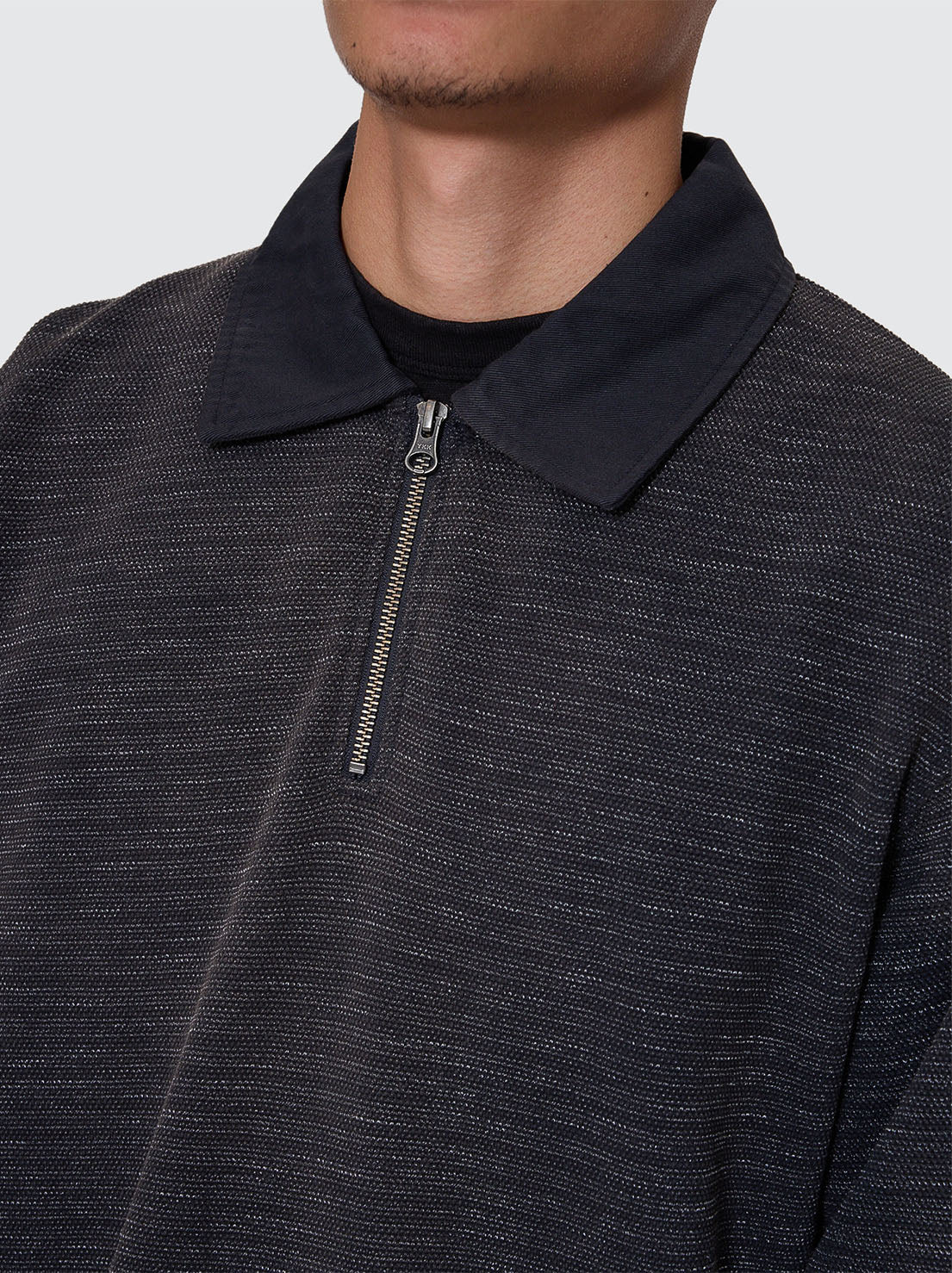 Thrills - Arts & Industrial Pique Rugby Polo - Worn Black