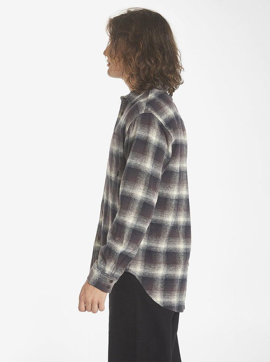 Thrills - Barrio Long Sleeve Flannel Shirt - Deep Plum