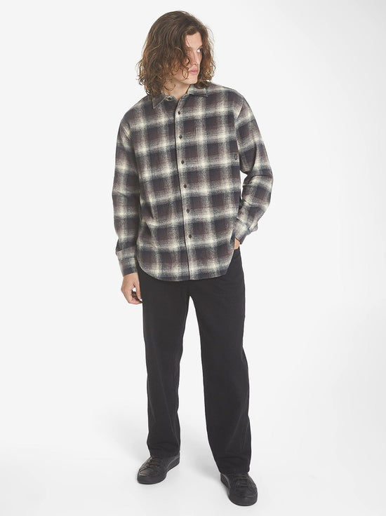 Thrills - Barrio Long Sleeve Flannel Shirt - Deep Plum