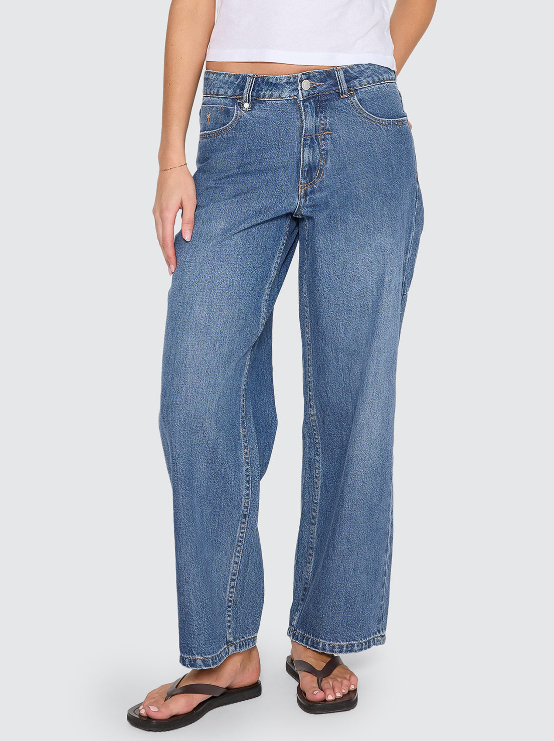 Thrills - Billie Low Rise Baggy Jean - Darker Dust Blue