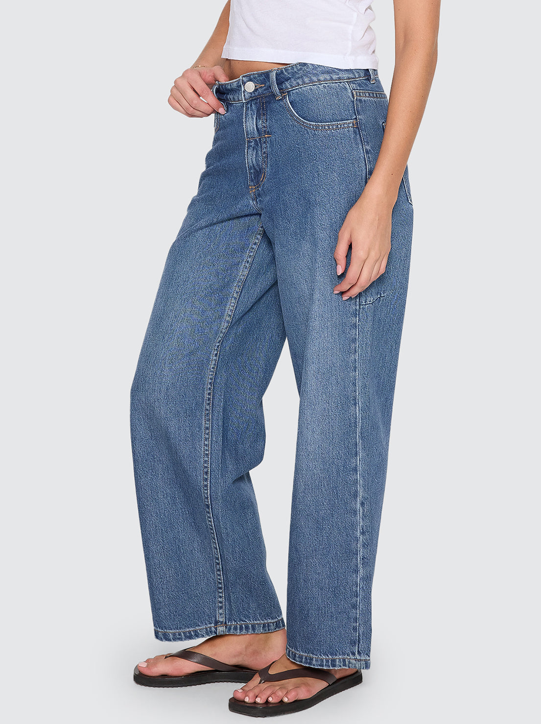 Thrills - Billie Low Rise Baggy Jean - Darker Dust Blue