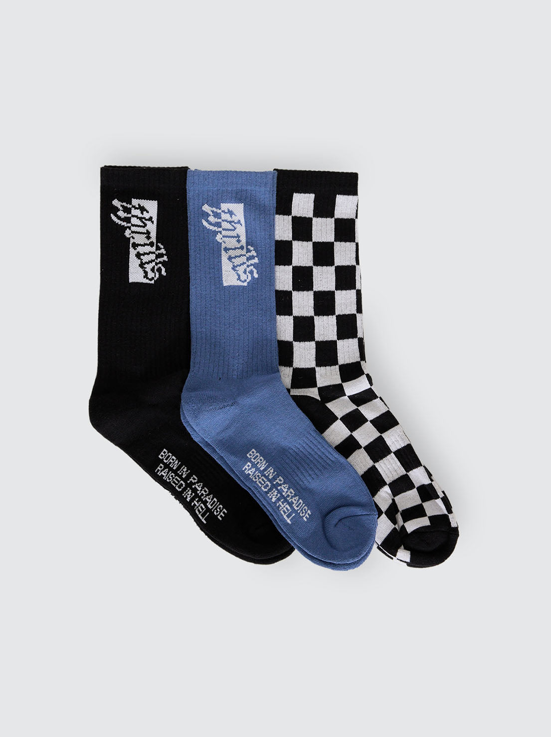 Thrills - Can You Feel It 3 Pack Socks - Black / Federal Blue / Black Chalk