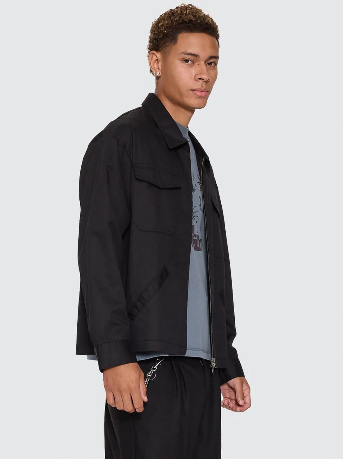 Thrills - Chaotic Interventions Cropped Overshirt - Black