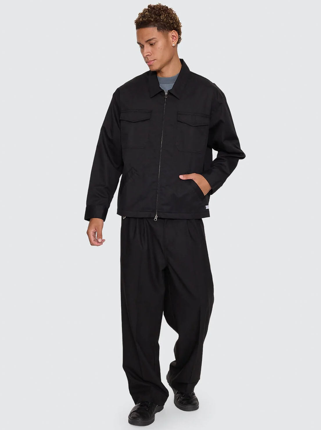 Thrills - Chaotic Interventions Cropped Overshirt - Black