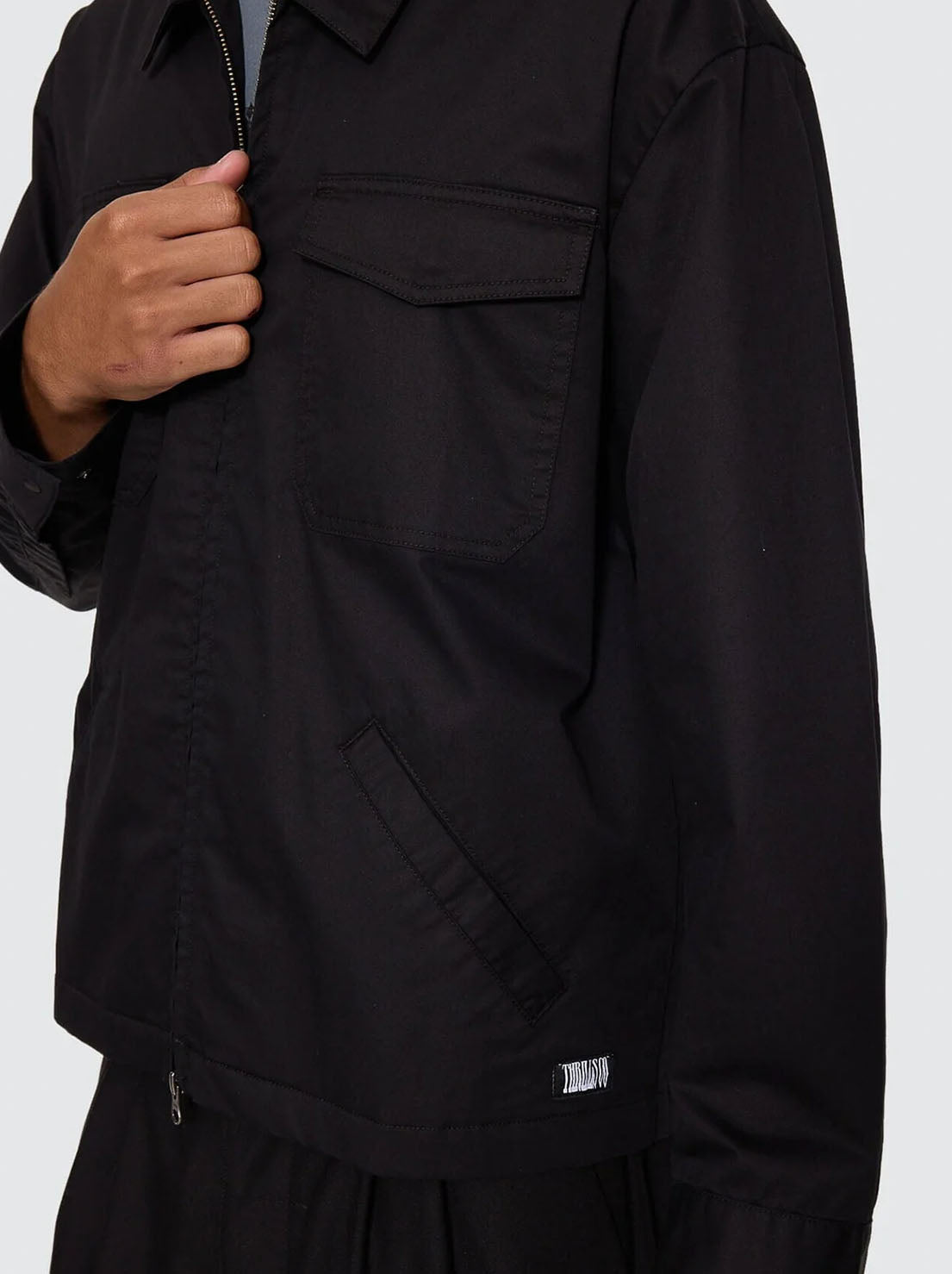 Thrills - Chaotic Interventions Cropped Overshirt - Black
